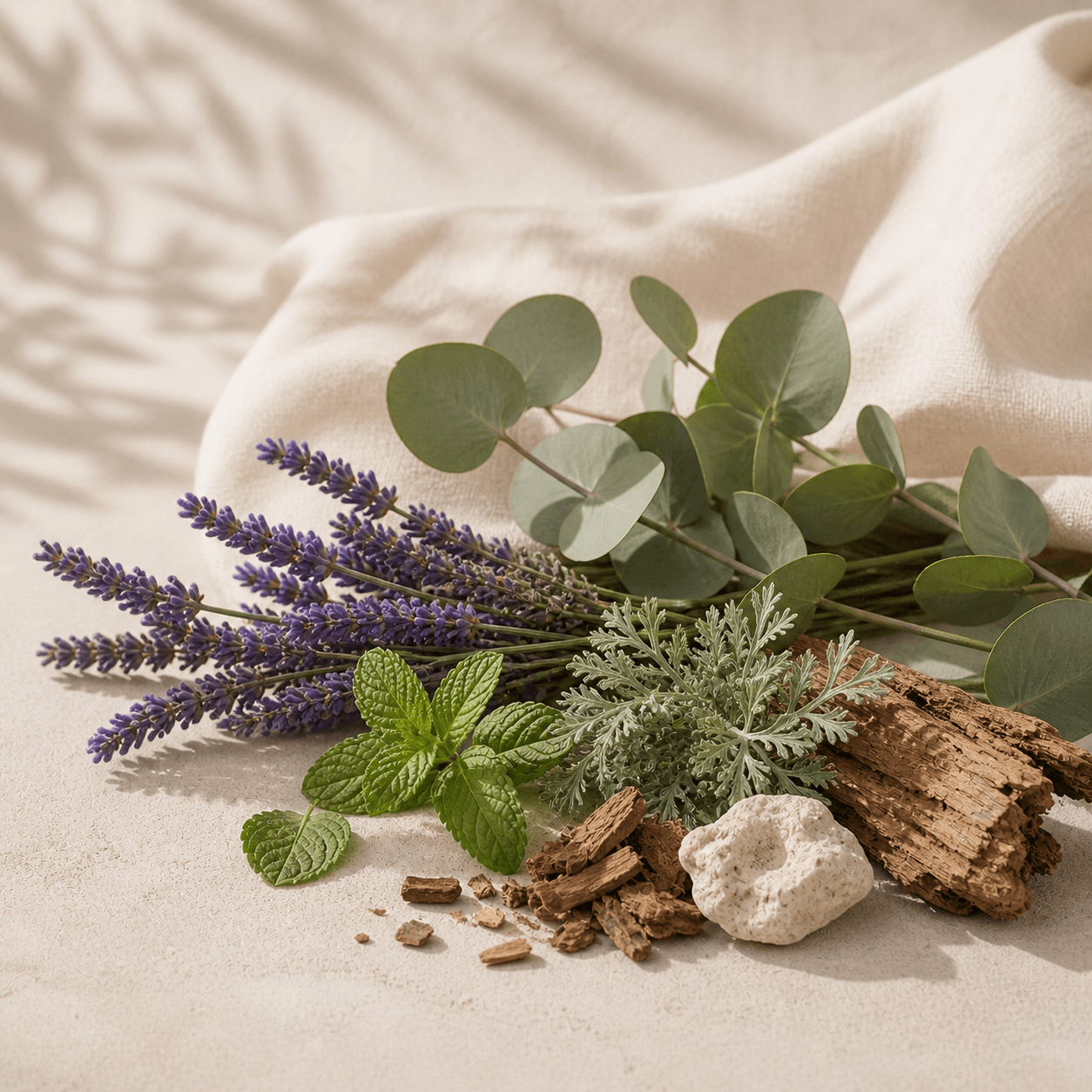 Lavender: Lavendel · Eukalyptus · Zeder als PIET Duftrohstoffe